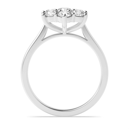 6 Prong Round Flower Moissanite Diamond Rings