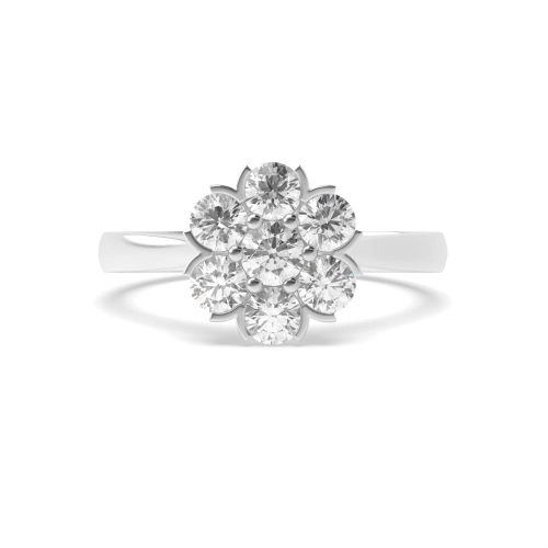 6 Prong Round Flower Seven Stone Diamond Ring