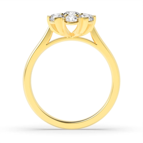 6 Prong Round Yellow Gold Seven Stone Diamond Ring