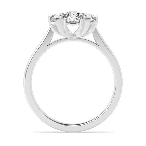 6 Prong Round Flower shaped Moissanite Diamond Rings