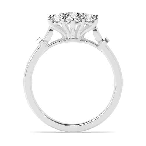 6 Prong Round Flower shaped cluster Moissanite Diamond Rings