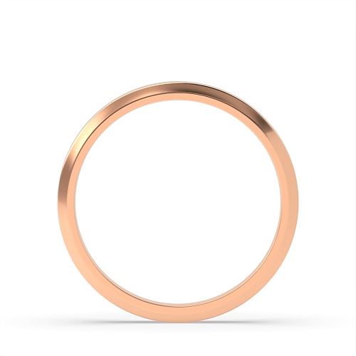 Rose Gold Bevelled edge and brushed flat court Plain Ring Wedding Rings & Bands