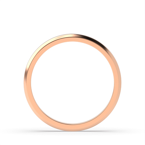 Rose Gold Bevelled edge polished flat court Plain Ring Wedding Rings & Bands