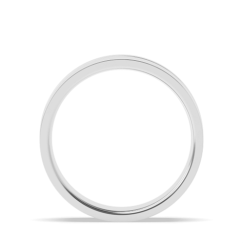 Machined offset groove flat court Plain Ring Wedding Rings & Bands