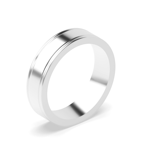 Shoulder cut flat comfort fit profile Plain Ring Wedding Rings & Bands