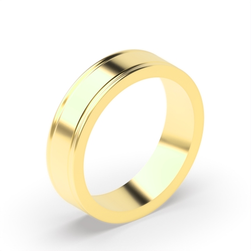 Yellow Gold Shoulder cut flat comfort fit profile Plain Ring Wedding Rings & Bands