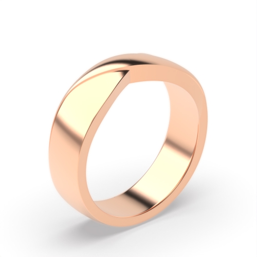 Rose Gold Classic mobius twist shape profile Wedding Rings & Bands