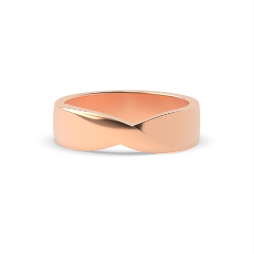 Rose Gold Classic mobius twist shape profile Wedding Rings & Bands