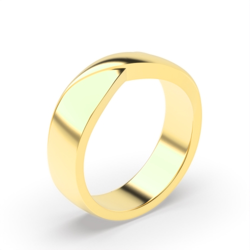 Yellow Gold Classic mobius twist shape profile Plain Ring Wedding Rings & Bands