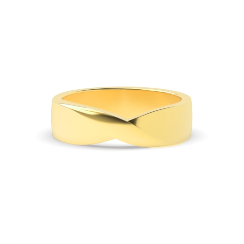 Yellow Gold Classic mobius twist shape profile Plain Ring Wedding Rings & Bands