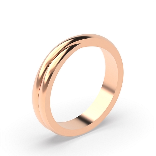 Rose Gold Crossover twist Plain Ring Wedding Rings & Bands