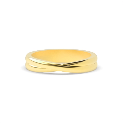 Yellow Gold Crossover twist Plain Ring Wedding Rings & Bands