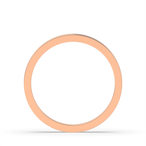 Rose Gold Bevelled edge and twin groove flat court Plain Ring Wedding Rings & Bands