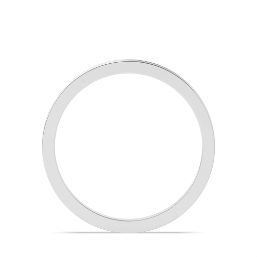 Bevelled edge and twin groove flat court Plain Ring Wedding Rings & Bands