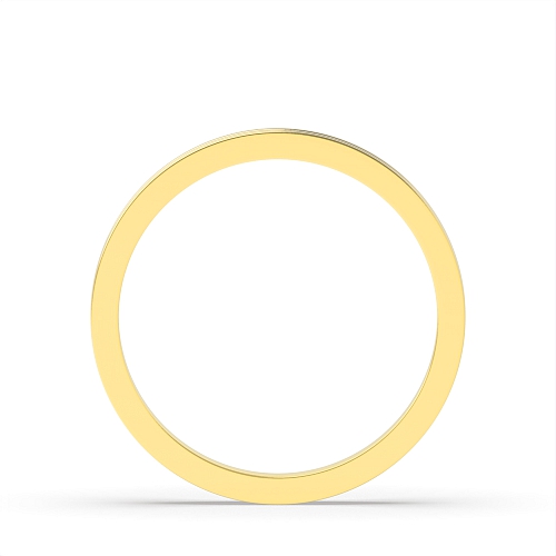 Yellow Gold Bevelled edge and twin groove flat court Plain Ring Wedding Rings & Bands