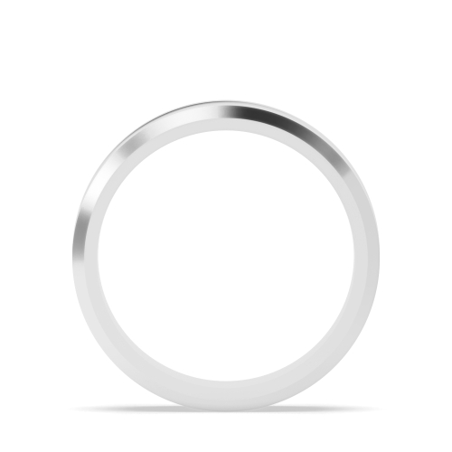 White Gold Diamond cut traditional court profile Women's Plain Wedding Rings & Bands