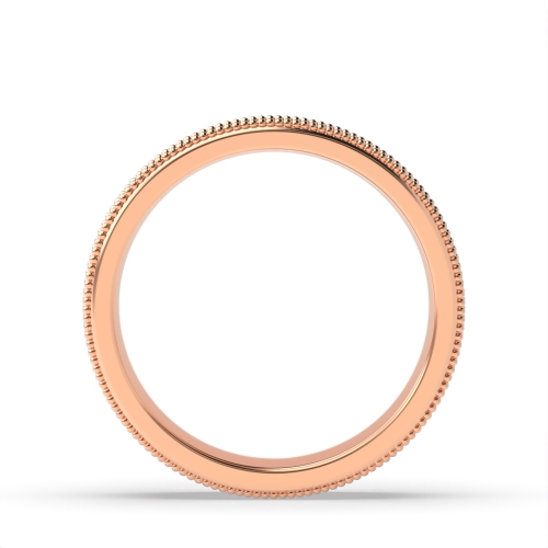 Rose Gold Ladies patterned diamond cut traditional court profile Plain Ring Wedding Rings & Bands