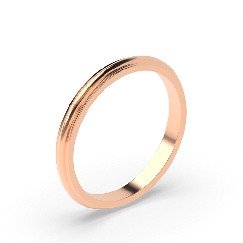 Rose Gold Patterned Plain Ring Wedding Rings & Bands