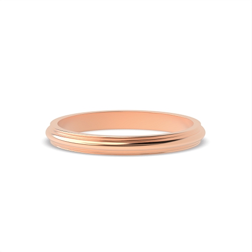 Rose Gold Patterned Plain Ring Wedding Rings & Bands