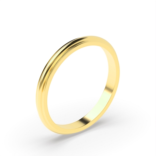 Yellow Gold Patterned Plain Ring Wedding Rings & Bands