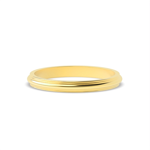 Yellow Gold Patterned Plain Ring Wedding Rings & Bands