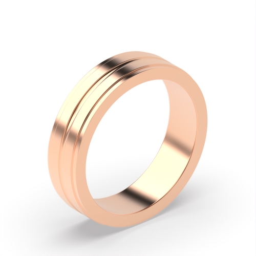 Rose Gold Traditional court Plain Ring Wedding Rings & Bands