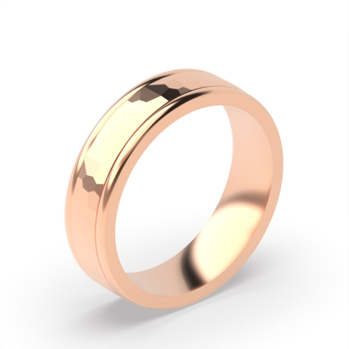 Rose Gold Textured Plain Ring Wedding Rings & Bands