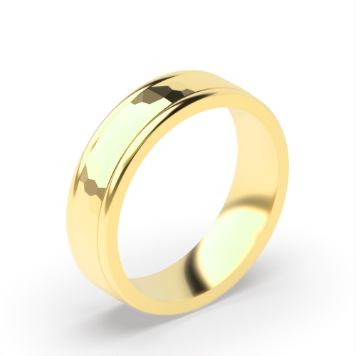 Yellow Gold Textured Plain Ring Wedding Rings & Bands