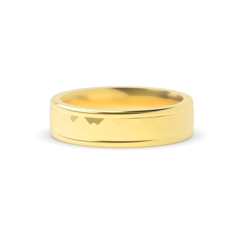 Yellow Gold Textured Plain Ring Wedding Rings & Bands