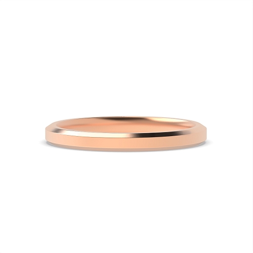Rose Gold Diamond cut flat court profile Plain Ring Wedding Rings & Bands