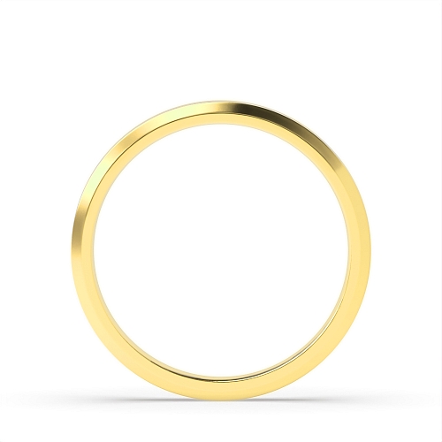Yellow Gold Diamond cut flat court profile Plain Ring Wedding Rings & Bands