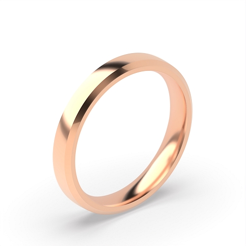 Rose Gold Diamond cut flat court profile Plain Ring Wedding Rings & Bands