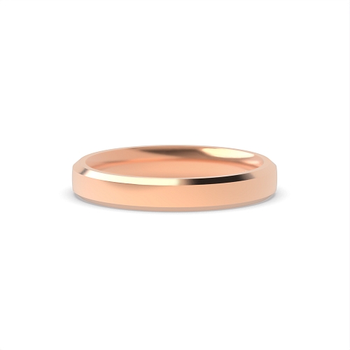 Rose Gold Diamond cut flat court profile Plain Ring Wedding Rings & Bands