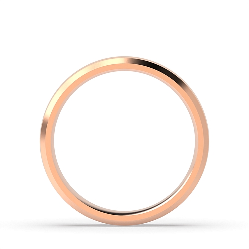 Rose Gold Diamond cut flat court profile Plain Ring Wedding Rings & Bands