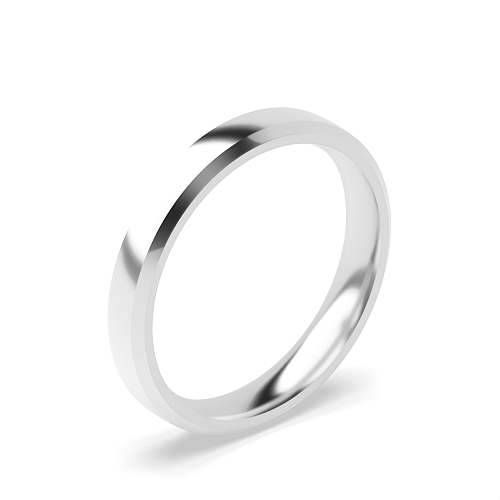 Diamond cut flat court profile Plain Ring Wedding Rings & Bands