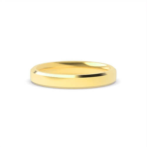 Yellow Gold Diamond cut flat court profile Plain Ring Wedding Rings & Bands