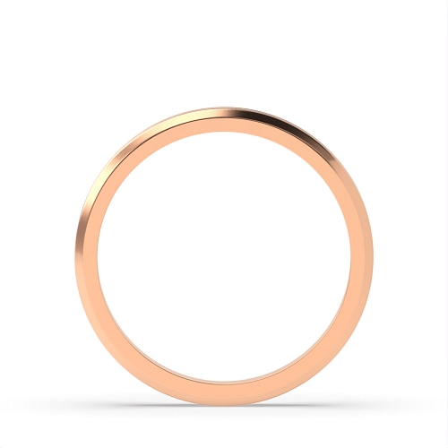 Rose Gold Fancy bevelled edge flat court Plain Ring Wedding Rings & Bands
