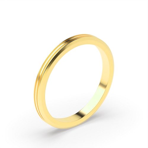 Yellow Gold Fancy bevelled edge flat court Plain Ring Wedding Rings & Bands