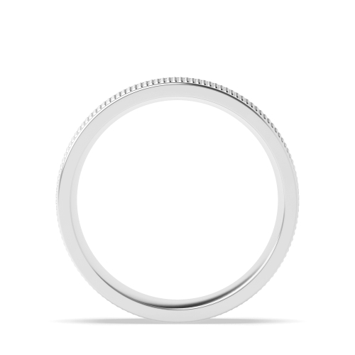 Flat Court Beaded Centre Polished Profile Women's Plain Wedding Band