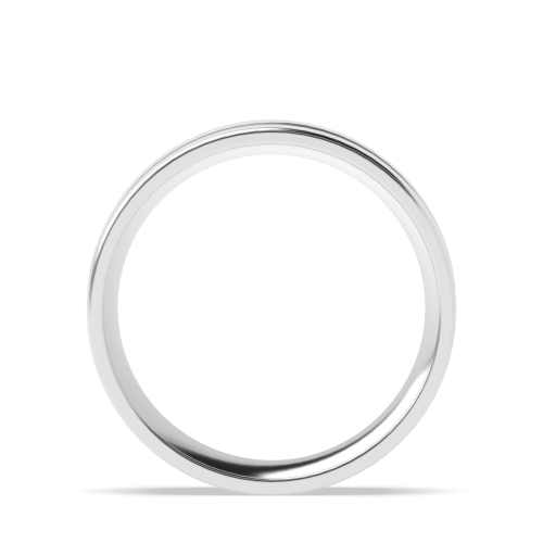 Flat court 2 centre grooves polished finish profile Plain Ring Wedding Rings & Bands