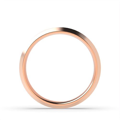 Rose Gold Ridged outside court profile Plain Ring Wedding Rings & Bands