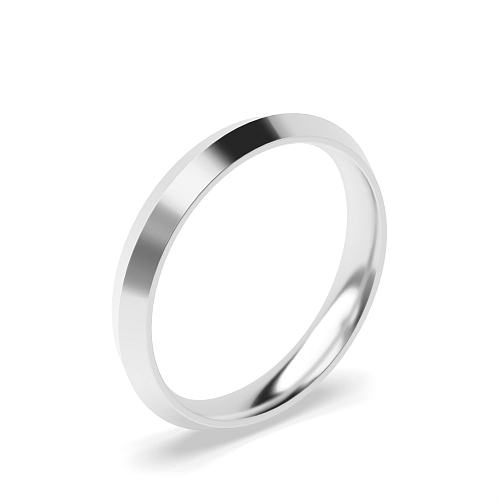 Ridged outside court profile Plain Ring Wedding Rings & Bands
