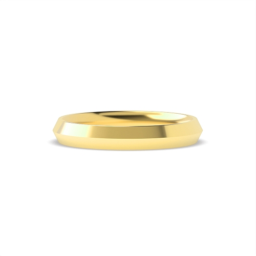 Yellow Gold Ridged outside court profile Plain Ring Wedding Rings & Bands