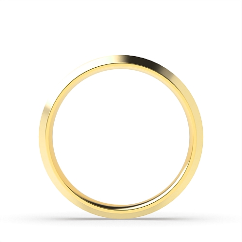 Yellow Gold Ridged outside court profile Plain Ring Wedding Rings & Bands