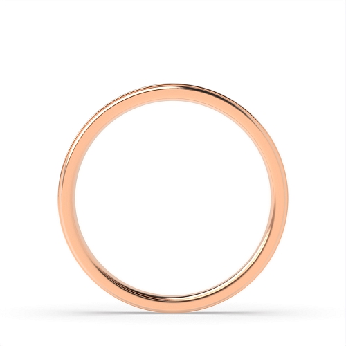 Rose Gold Court profile two centre grooves Plain Ring Wedding Rings & Bands