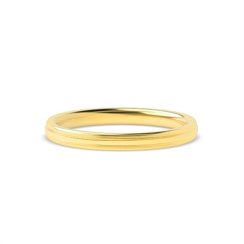 Yellow Gold Court profile two centre grooves Plain Ring Wedding Rings & Bands
