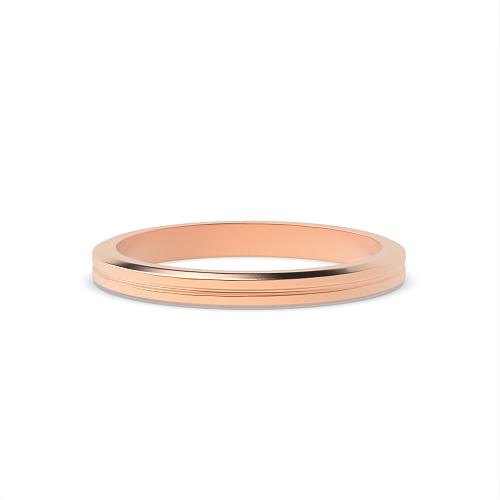 Rose Gold Flat court grooved centre polished finish Plain Ring Wedding Rings & Bands