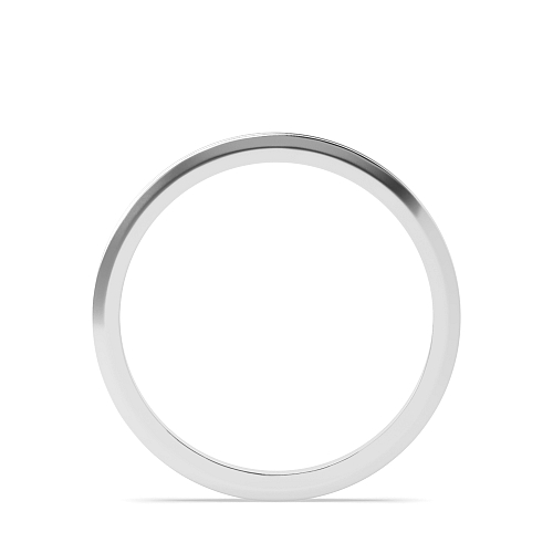 White Gold Flat court grooved centre polished finish Women's Plain Wedding Rings & Bands
