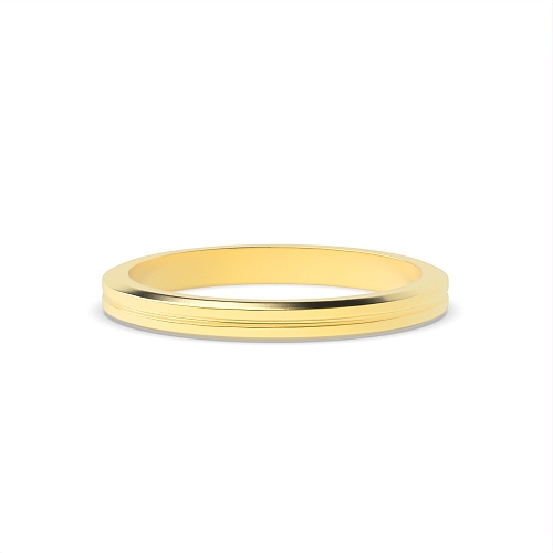 Yellow Gold Flat court grooved centre polished finish Plain Ring Wedding Rings & Bands