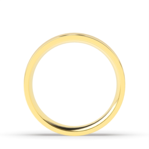 Yellow Gold Flat double grooved profile Plain Ring Wedding Rings & Bands